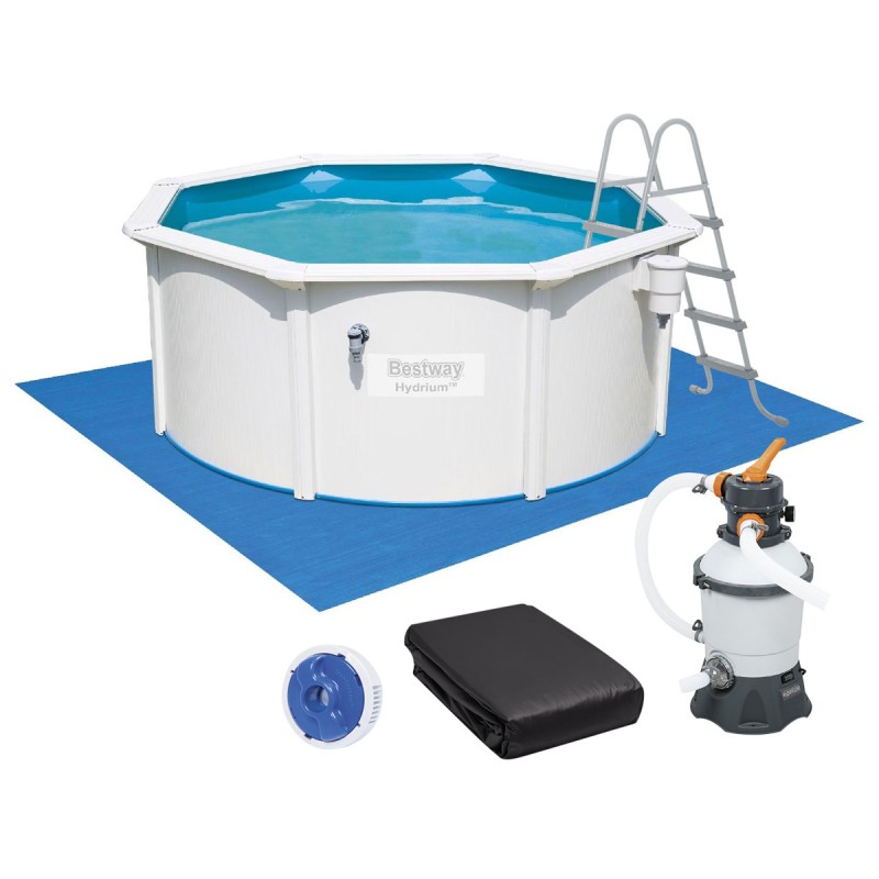 Сборный бассейн Bestway Hydrium 56574 (360x122 см) с песочным фильтром, лестницей и тентом