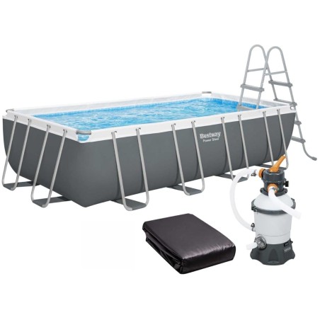 Каркасный бассейн Bestway 56671 (488х244х122 см) с песочным фильтром, лестницей и тентом