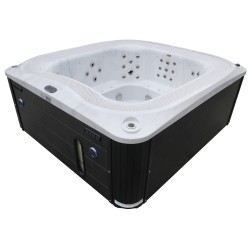 Переливний гідромасажний басейн Aquajoy Serenity (250х230х96 см), Сріблясто-білий мармур