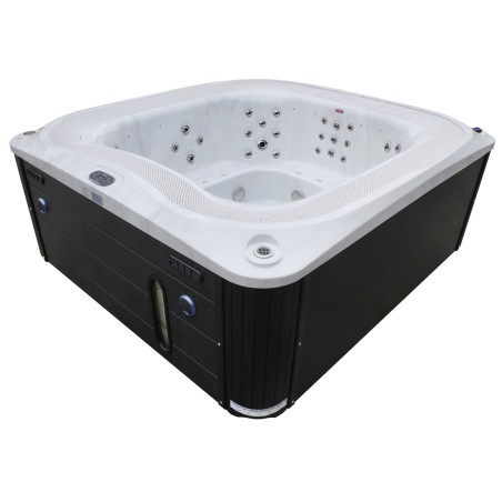 Переливний гідромасажний басейн Aquajoy Serenity (250х230х96 см), Сріблясто-білий мармур