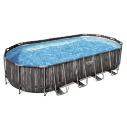 Каркасний басейн Bestway Wood Style 5611T (732х366х122 см) з картриджним фільтром та драбиною 