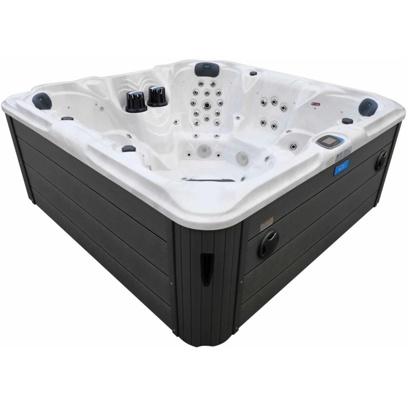Гідромасажний басейн Aquajoy Maldives (230х230х95 см), Сріблясто-білий мармур