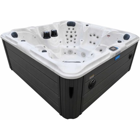 Гідромасажний басейн Aquajoy Maldives (230х230х95 см), Сріблясто-білий мармур