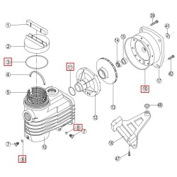 Комплект гумових прокладок RPUM3116.02R для насоса Kripsol CK
