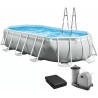 Каркасний басейн Intex 26796 OVAL (503х274х122 см) з картриджним фільтром, драбиною та тентом