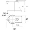 Закладний стакан з болтом для сходів Flexinox (2 шт.)