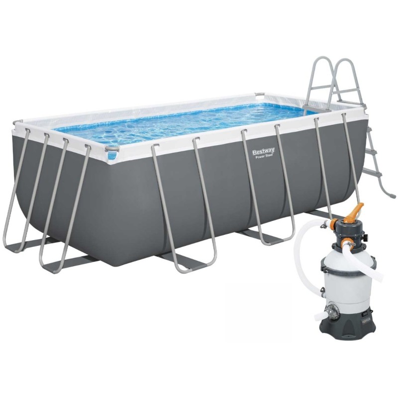 Каркасный бассейн Bestway 56457 (412х201х122 см) с песочным фильтром и лестницей Каркасный бассейн Bestway 56457 (412х201х122 см) с песочным фильтром и лестницей