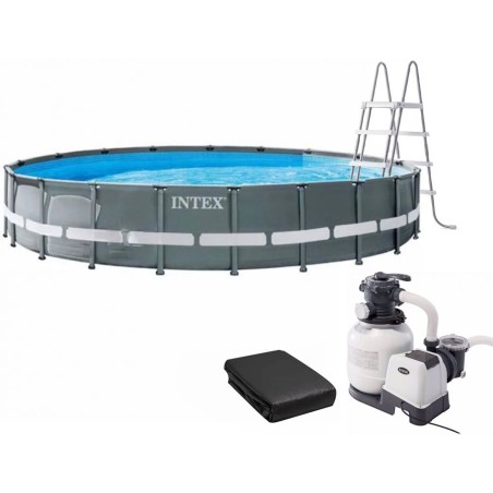 Каркасний басейн Intex 26334 ULTRA XTR (610х122 см) з пісочним фільтром, драбиною, підкладкою і тентом