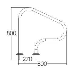 Поручень для басейну Emaux ARP-F, AISI-316