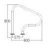 Поручень для басейну Emaux ARP-F, AISI-316