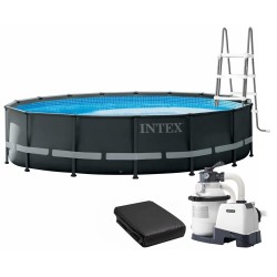 Каркасний басейн Intex 26326 ULTRA XTR (488х122 см) з пісочним фільтром, драбиною та тентом