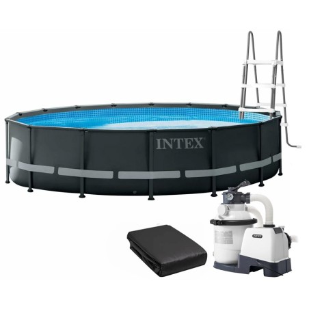 Каркасний басейн Intex 26326 ULTRA XTR (488х122 см) з пісочним фільтром, драбиною та тентом