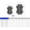 Обратный клапан ПВХ Effast CDRCVD0160 пружинный, d16 мм