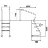 Сходи для басейну Flexinox Easy Access Electropolished (3 сходинки), AISI-316L
