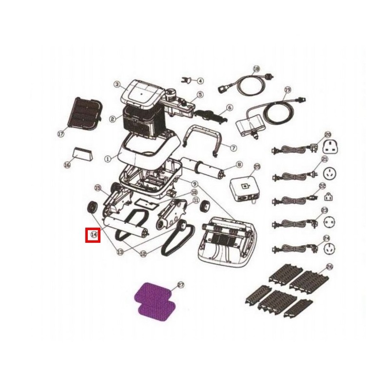 Збірна циліндрична трубка редуктора для Aquaviva 7310 Black Pearl (71150)