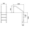 Сходи для басейну Flexinox Overflow (5 сходинок), AISI-316L