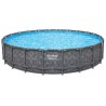 Каркасний басейн Bestway Grey 561JZ (671х132 см) з пісочним фільтром, тентом та драбиною