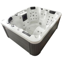 Гідромасажний басейн Aquajoy Como (190х160х82 см), Сріблясто-білий мармур