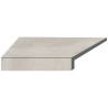 Кутовий Г-подібний елемент бортової плитки Aquaviva Patio Soft Grey, 600x345x50(20) мм (лівий/45°)