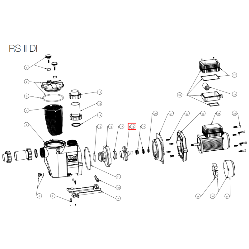 Крыльчатка насоса Hayward SPII/RSII DI, 3 НР (SPX3030CDIE)