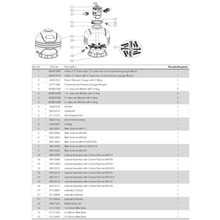 Дюзовая коробка в комп-ке с трубой для Emaux MFV20 89012508