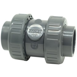 Зворотний клапан ПВХ Effast CERCBE020B кульовий, з внутрішнім різьбленням 1/2" та ущільненням EPDM, d20