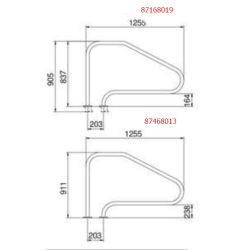 Поручень Flexinox 87168019 для римських сходів FX-01 (1255 мм, анкер, AISI-316L)
