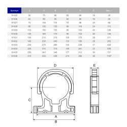 Кріплення для труб ПВХ Hidroten 1091426, з фіксатором, d63 мм