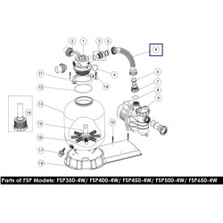 Шланг подключения с муфтами для ф/у Emaux FSP400-4-Way (89030401)