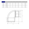 Коліно ПВХ Hidroten 1001603, редукційне, d32x32x25 мм
