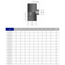 Тройник ПВХ Effast RDRTRD200L 90° редукционный, d200x110 мм