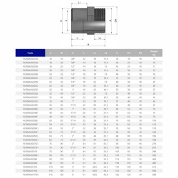 Муфта ПВХ Effast RGRAMG020B переходная, с наружной резьбой d20x25x1/2"