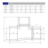 Трійник 90° ПВХ Hidroten 1001764, перехідний В-Н-Н, d50x50x40 мм