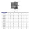 Ниппель ПВХ Effast RGRAFG020B переходной с внутренней резьбой, d20x1/2"