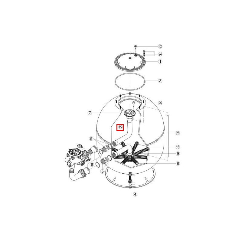 Коліно колектора для фільтра Kripsol AK640 (RRFI0015.01R)