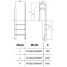 Лестница для бассейна Hayward Asymmetric Muro (3 ступени), для узкого борта, AISI-304