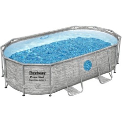 Каркасний басейн Bestway 56714 (427х250х100 см) з картриджним фільтром, драбиною і захисним тентом