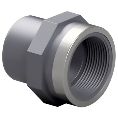 Адаптер-втулка ПВХ Effast RGRAFR040E с металлическим кольцом, d40x1-1/4"