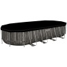 Каркасний басейн Bestway Wood Style 561ES (732х366х132 см) з картриджним фільтром, драбиною та тентом