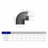 Колено ПВХ Effast RGRGOR020B 90° c металлическим кольцом, d20x1/2"