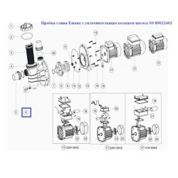 Пробка слива Emaux с уплотнительным кольцом насоса SS 89022402