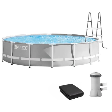 Каркасний басейн Intex 26724 (457х107 см) з картриджним фільтром, драбиною та тентом