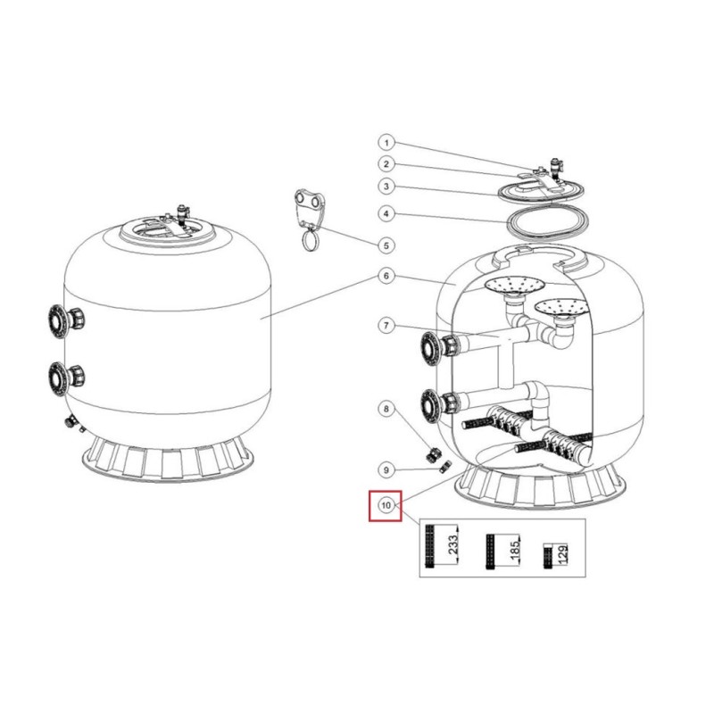 Дюзи для фільтра Emaux L1800-2000 (129 мм)