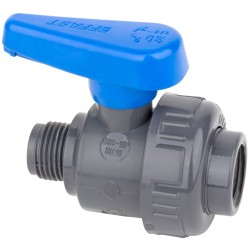 Кран кульовий ПВХ Effast d1/2" ВР-НР, із зовнішньою різьбою