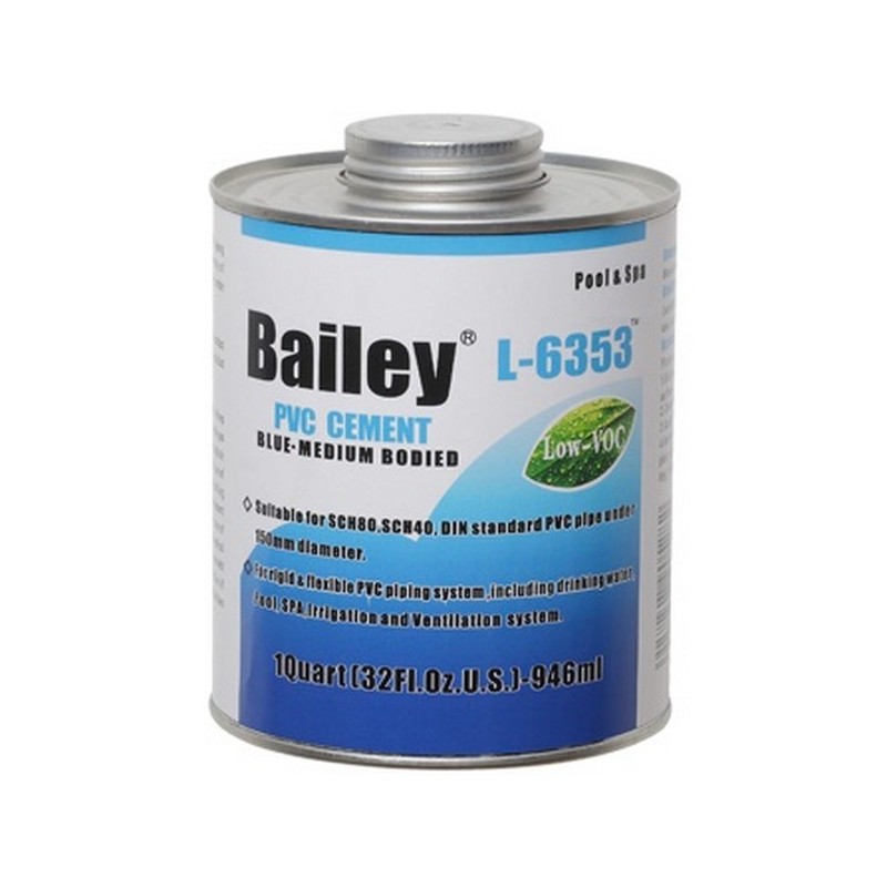 Клей для труб ПВХ Bailey L-6353 237 мл, синій