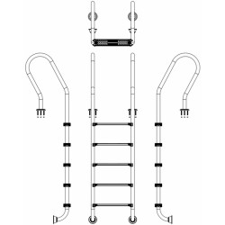 Лестница для бассейна Emaux Mixta SFF515-SR (5 ступеней), AISI-304