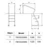 Лестница для бассейна Hayward EAF4 Easy access (4 ступени), для широкого борта, AISI-316