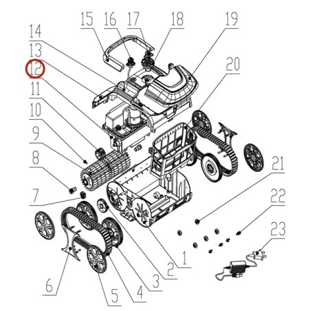 Привідний механізм і акумулятор до пилососа Wybotics WY200