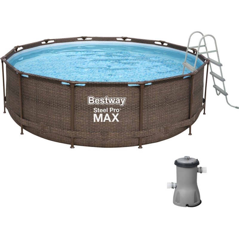 Каркасный бассейн Bestway Ротанг 56709 (366х100 см) с картриджным фильтром и лестницей